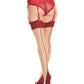 Cuban Heel & Sheer Thigh High w/Back Seam Merlot/Nude XL