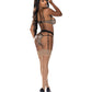 Purrfect Balconette Bra & Garter Panty Animal/Black S/M