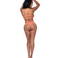 Rude Awakening Bralette, Thigh High Garter & Cheeky Panty Orange L/XL