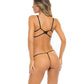 Rene Rofe Vinyl Vibes Cage Bra & G-String Black S/M